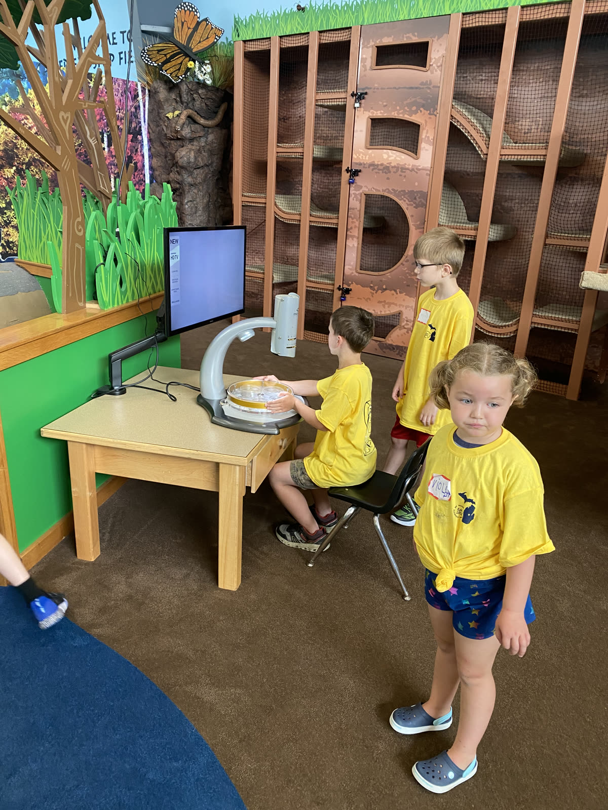 A school group at the museum